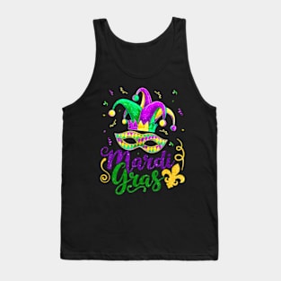 Mardi Gras 2024 Girls Mask Beads New Orleans Party Tank Top